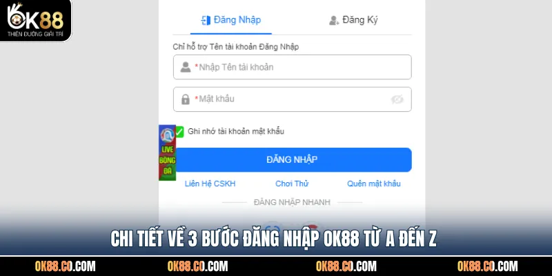 Chi tiết về 3 bước đăng nhập OK88 từ A đến Z