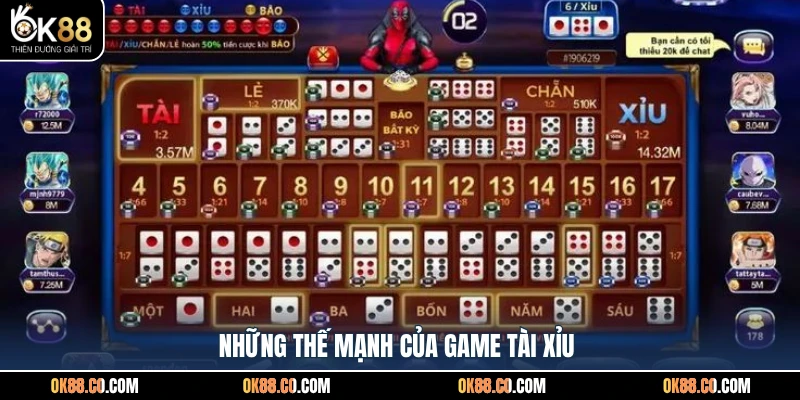 Những thế mạnh của game tài xỉu