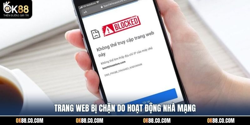 Trang web bị chặn do hoạt động nhà mạng